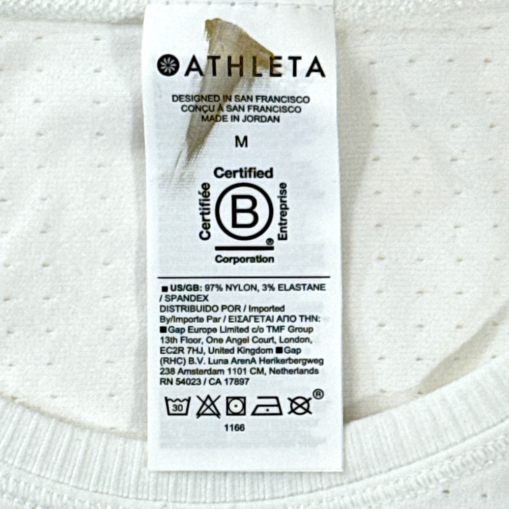 Athleta In Motion Seamless Top White Long Sleeve Performance Shirt Wm Medium NWT - Picture 6 of 8